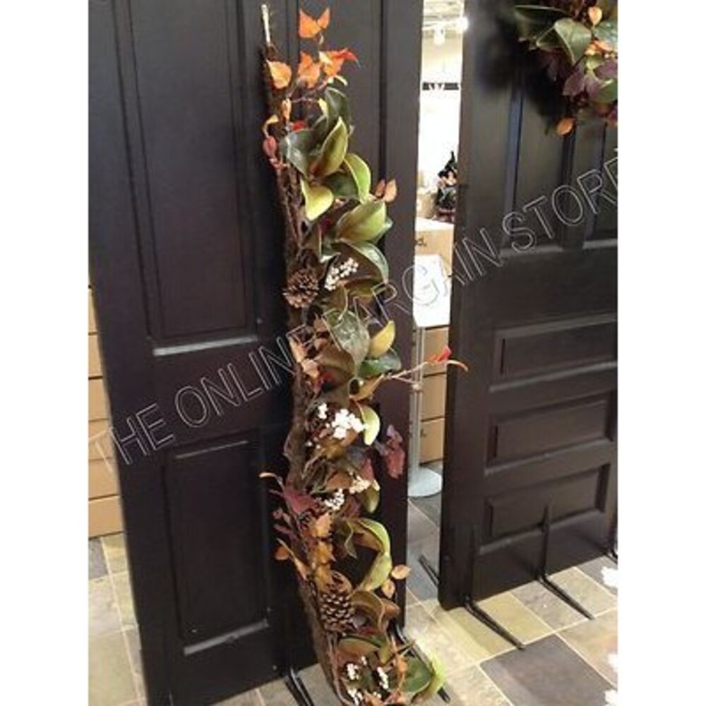 Frontgate Grandinroad Autumn Harvest Thanksgiving Magnolia Pine cones Garland 6'